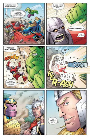 Re-lettered for practice Avengers Assemble: Time Will Tell Page 6